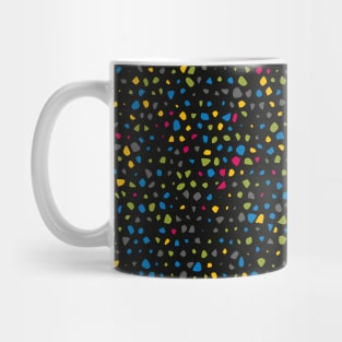 Colourful Terrazzo Speckle Pattern (Black) Mug